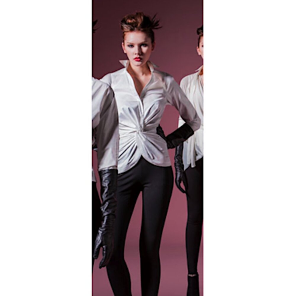 NWT Byron Lars Beauty Mark Anthropologie white twist front shirt